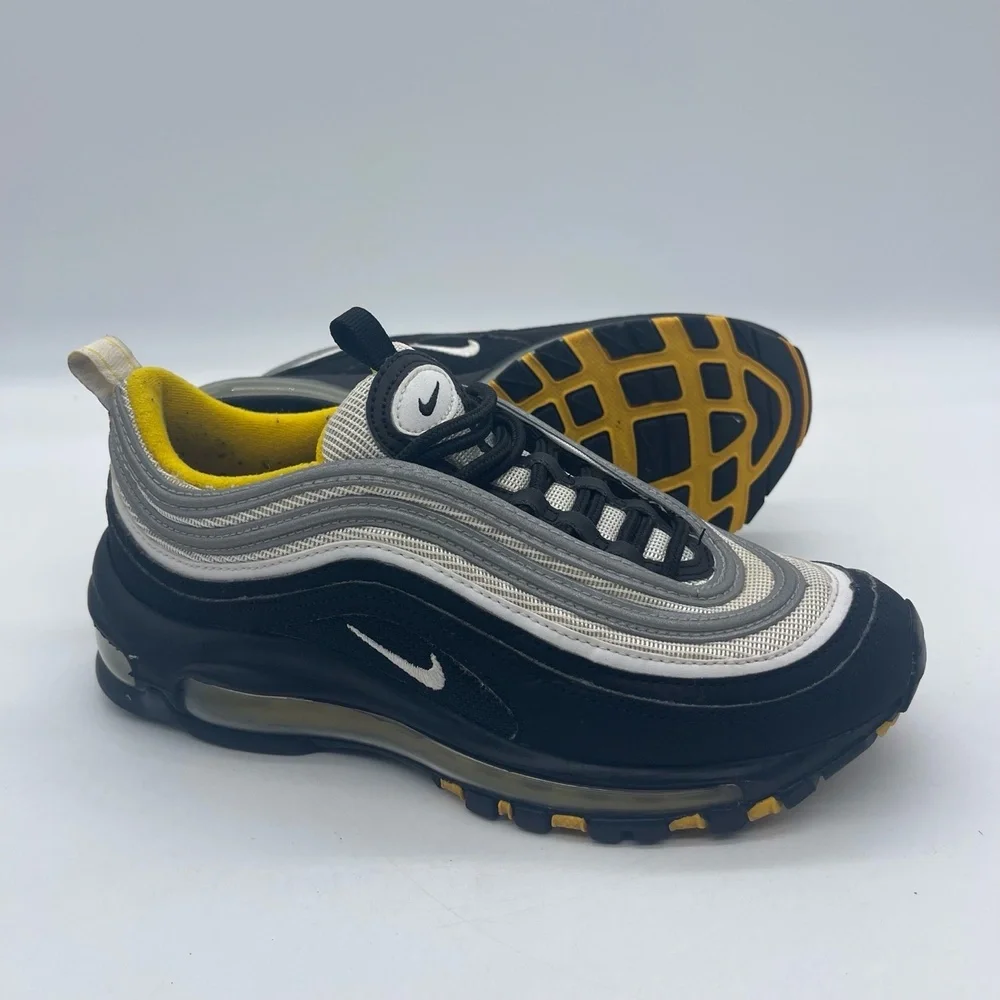 Nike Air Max 97 GS 921522-005 Youth Size 4.5Y Running Shoes Black Yellow Sneaker